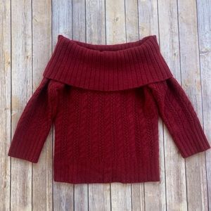 Red Off The Shoulder Sweater from Express